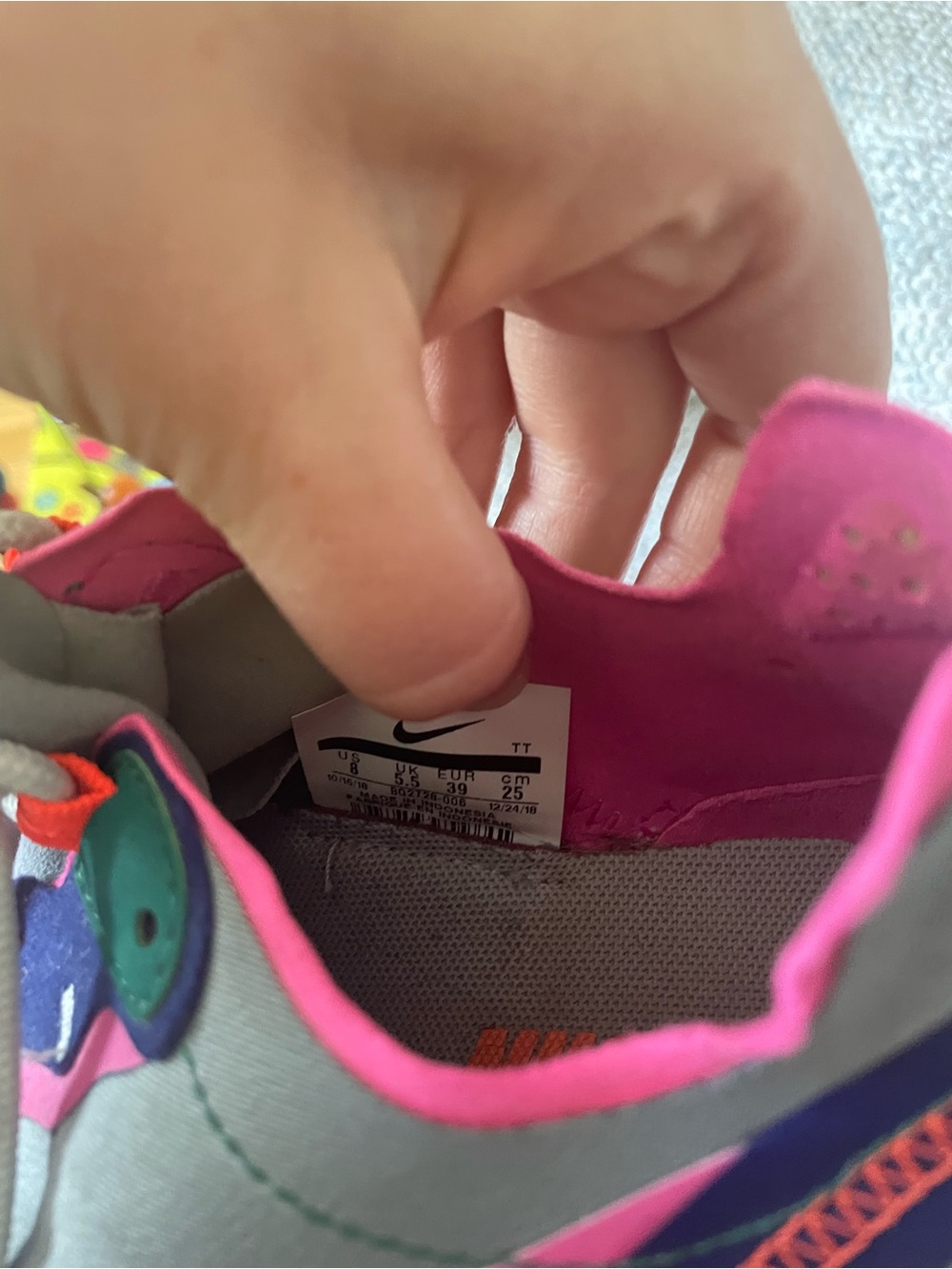 Nike React Element 55 ‘Wolf Grey Fuschia’ Techware Athleisure Sneakers Size 8 - Picture 4 of 7